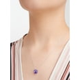 thumbnail image 4 of Forever Facets Platinum over Sterling Silver Simulated Amethyst Paw Print Necklace, 4 of 6