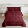 thumbnail image 2 of Feelyou Skeleton Skull Teen Twin Comforter Sets, Maroon Mandala Damask Bedding Set, 2pcs, 2 of 8