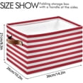 thumbnail image 4 of GZHJMY Storage Basket Red Stripes Foldable Canvas Laundry Baskets Bin Waterproof Inner Layer with Sturdy Handles for Toy Nursery Blanket Clothes 2 Pack, 4 of 7