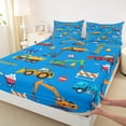 thumbnail image 3 of Manfei Tractor Excavator Full Size Sheets, Cartoon Equipment Truck Bed Sheets, Vehicle Car Theme Sheet Sets, Super Cozy Room Decor, 4-Piece, 3 of 7
