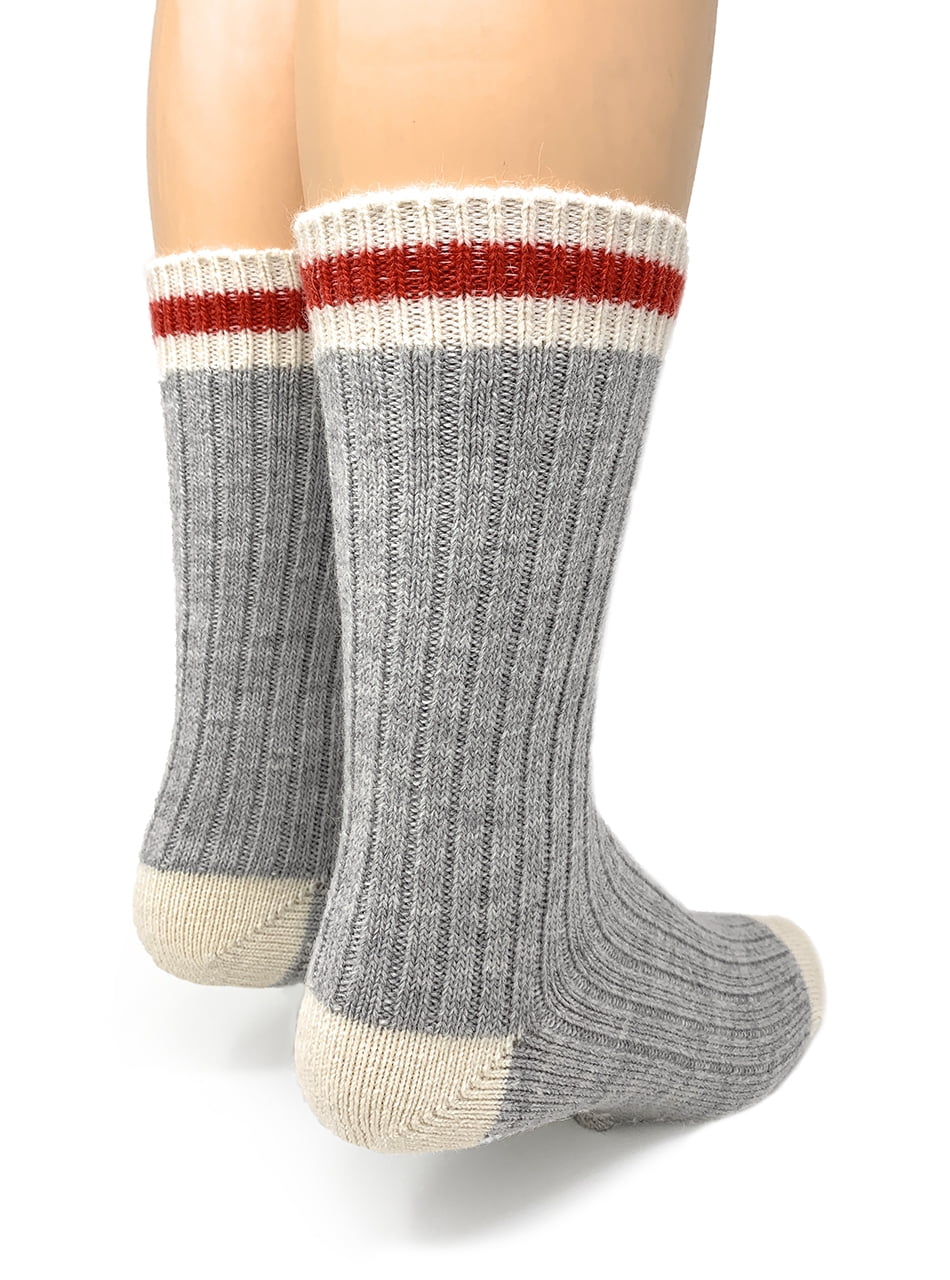 Red Stripe Throwback Socks, Size Medium | Warrior Alpaca Socks