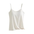 thumbnail image 1 of Ymauqau Débardeurs Grande Taille pour Femmes Bretelles Spaghetti Réglables Col Rond Soutien-Gorge Intégré Sans Manches Chemises Décontractées Camisoles Blouses, 1 of 5