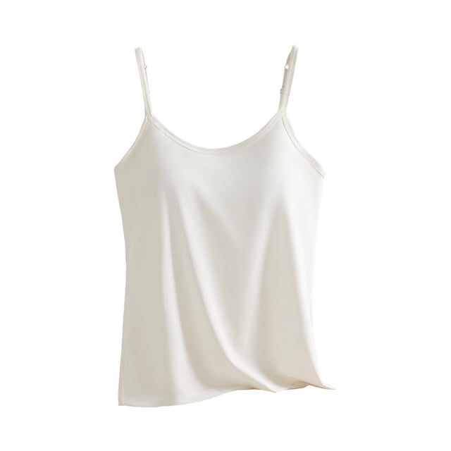 Ymauqau Débardeurs Grande Taille pour Femmes Bretelles Spaghetti Réglables Col Rond Soutien-Gorge Intégré Sans Manches Chemises Décontractées Camisoles Blouses