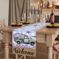 thumbnail image 2 of Purple Flowers Table Runner, Weeping Spring Floral Truck Butterfly Checkered Washable Cotton Linen Table Runners 48 Inches Long, Dresser Scarf Runner for Nightstand/Coffee/End Tables 13''x48'', 2 of 9
