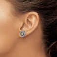 thumbnail image 3 of Auriga Fine Jewelry 925 Sterling Silver Rhodium Swiss Blue Topaz and Black Sapphire Earrings Jackets for Women, 3 of 5