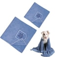 thumbnail image 1 of Toalla de baño para perros con bolsillos para las manos, toalla absorbente para secar perros, toalla de microfibra para el aseo de perros, 1 of 7