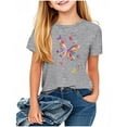 thumbnail image 2 of Frwgonr Toddler Girl Shirts Short Sleeve Shirts for Girls Kids T-Shirts Tees Summer Tops 1-13 Years, Gray, 2 of 4