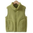 thumbnail image 4 of Otqutp Boys Girls Plain Fleece Vest Teen Kids Zip Up Mock Neck Sleeveless Thermal Fall Winter Outerwear Warm Jacket Waistcoat, 4 of 5