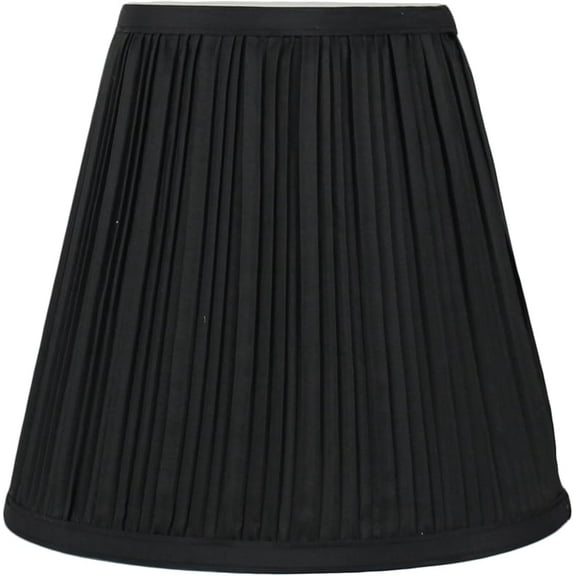 Urbanest Hardback Pleated Silk Empire Lamp Shade 5-inch by 9-inch by 8.5-inch, Set of 2, Silver