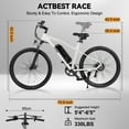 thumbnail image 3 of Actbest Electric Bike for Adults 21-Speed 27.5" Ebike, Up to 28MPH, Peak 1200W Brushless Motor, Removable Battery, Mountain Electric Bicycle with Fork Suspension (White), 3 of 6