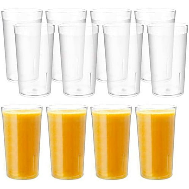  12 oz. (Ounce) Restaurant Tumbler Beverage Cup, Stackable Cups,  Break-Resistant Commmerical Plastic, Set of 6 - Blue : Home & Kitchen