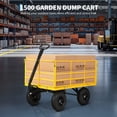 thumbnail image 7 of Heavy Duty Steel Garden Dump Cart – 1500 lbs Capacity 3-in-1 Metal Utility Yard Wagon – 13" All-Terrain Wheels – Removable Mesh Panels & 180° Rotating Handle – Gardening, Lawn & Plant, 7 of 7
