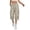 Khaki, variant on LEAVINGSUO Cargo Pants Women Solid Color Casual Straight Leg Stretch Waistband Pocket Workwear Capri Pants Black S