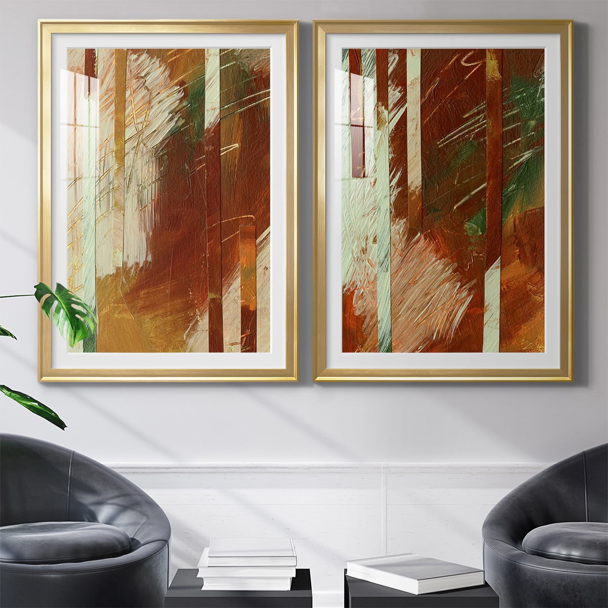 Wexford Home Wheaten I Premium Framed Print, 26.5" x 36.5" - Ready to Hang, Gold (Set of 2)