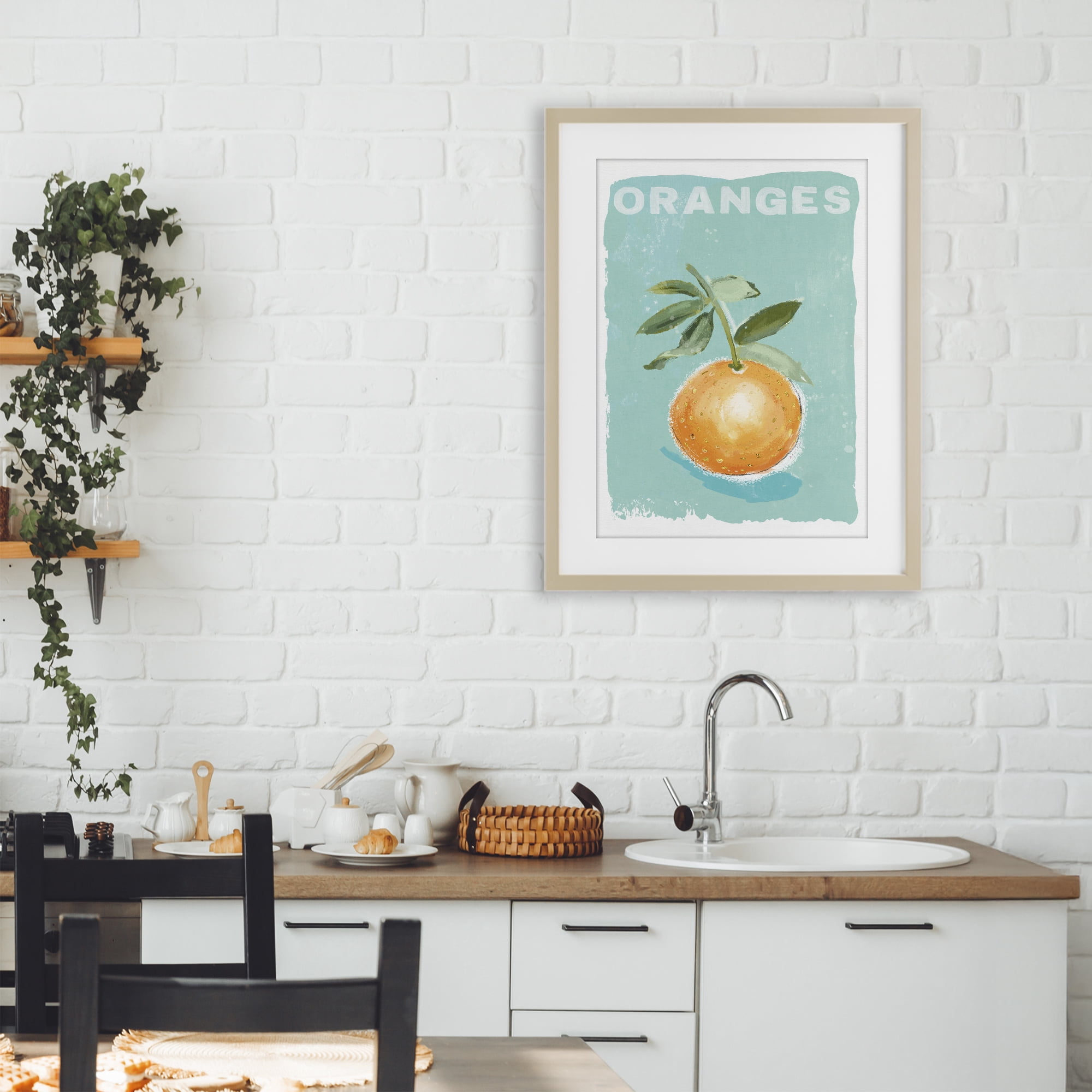 Stupell Industries Orange Twist Motif Birch Framed Print Under Glass, design by Chad Barrett