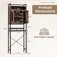 thumbnail image 2 of Demi Bonn Toilet Storage Cabinet, Bathroom Cabinet Organizer, Over-The-Toilet Storage Cabinet with Heavy-Duty Metal Frame 2-door Freestanding, for Bathroom, Rustic Brown, 2 of 6