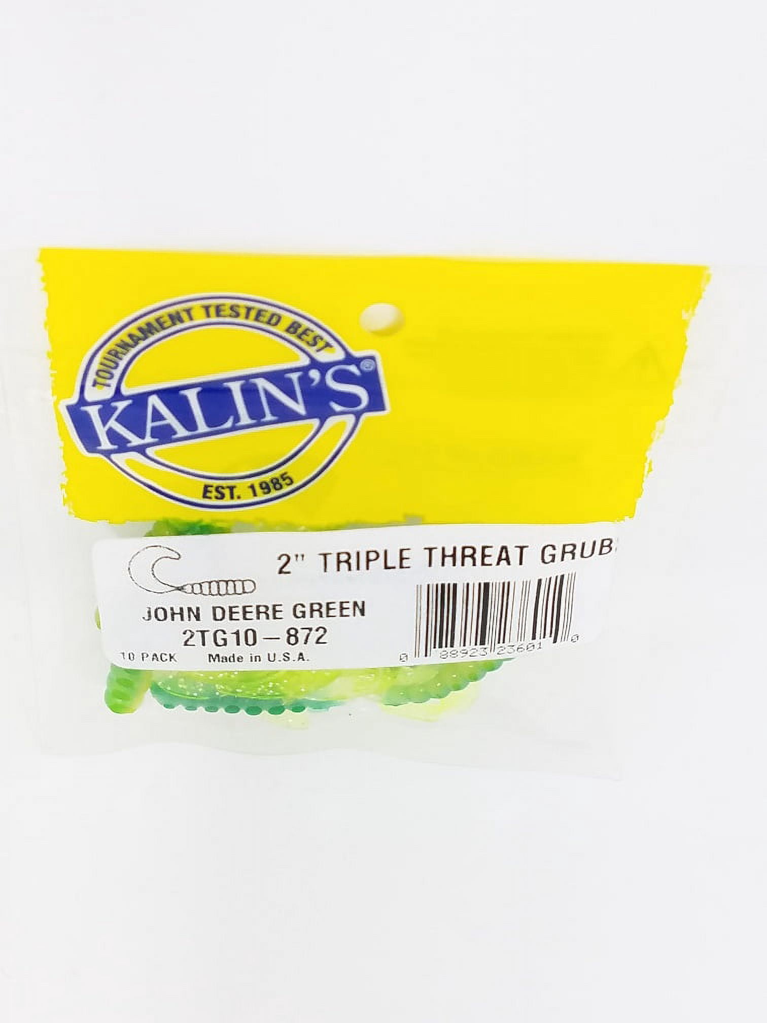 Kalin's 2" Grub Fishing Lure, John Deere Green
