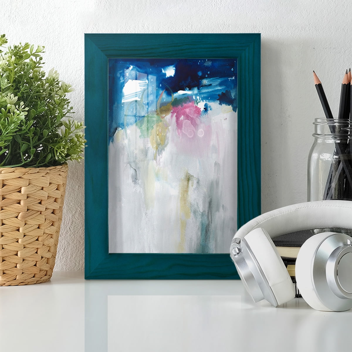 Rising I - Framed Print w/glass - Ocean Blue