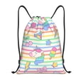 thumbnail image 1 of Xecao Cute Unicorn Pattern Sports Drawstring Backpack - String Swim Gym Bag with Wet Proof Pocket for Women&Men-Medium, 1 of 6
