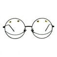 thumbnail image 2 of Women's Clear Lens Glasses Round Metal Frame Heart Studs UV400 Black, 2 of 4