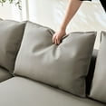 thumbnail image 5 of Modern Curved Couch - Grey -leather 5 With Stable Legs Living Room And, 5 of 6