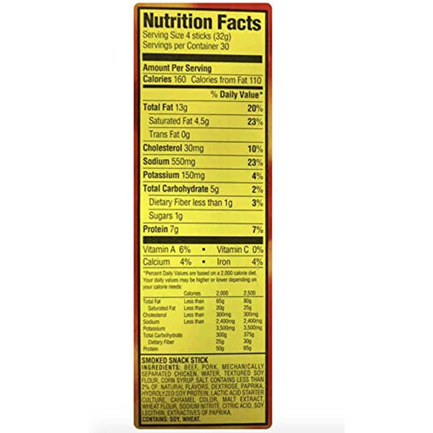 Slim Jim Smoked Snack Stick, Original, 0.28 oz, 120-count