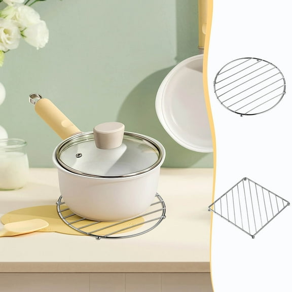 sdhkgrrt under $5 2Pcs Pot Stand, Stainless Steel Pot Stand,Heat Insulation Mat for Kitchen,Countertop Protection Mat,Hot Pot Holder Trivet,Kitchen Table Protection Pad