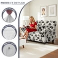 thumbnail image 6 of Xoenoiee Dog Paw Print 6 Pieces Recliner Cover Stretch Recliner Chair Cover 2 Seater Recliner Couch Cover Sofa Cover Jacquard Soft Furniture Protector with Elastic Bottom for Kids/Pets, 6 of 6