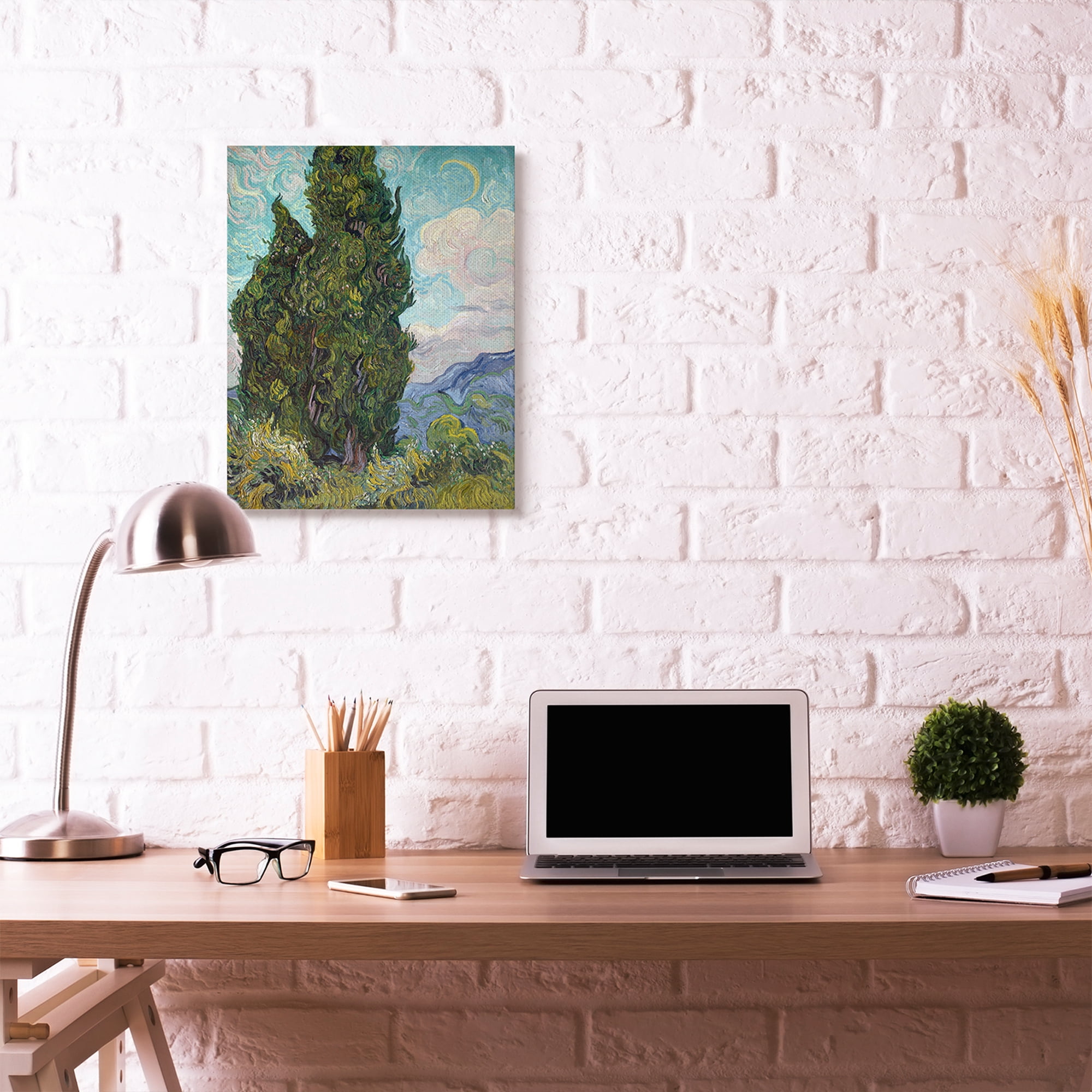 Vincent van Gogh Tall Trees Green Blue Van Gogh Classical Painting 24" x 30" Painting Canvas Art Print, by Stupell Home Décor