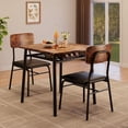 thumbnail image 2 of 3-Piece Dining Table Set for 2 with Storage Rack, Wood Kitchen Table with Upholstered Chairs Set of 2, Small Square Table Set with Metal Legs Support, for Dining Room, 2 of 6