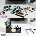 thumbnail image 5 of Deli Desk Organizer with Pencil Holder and Sticky Note Tray, 6 Compartments, Black, 5 of 7