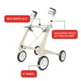 thumbnail image 2 of byACRE Carbon Ultralight Regular Rollator, 16.5In Seat Width, White Frame, 285-lb Capacity, Carbon Fiber, 2 of 6