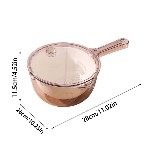 Pisexur Batería de cocina Cocina para lavar arroz, multifuncional, con asa, colador de arroz, cesta de drenaje para lavar frutas. para la cocina del hogar
