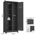 thumbnail image 6 of Marcree 72.8" H Metal Broom Closet Storage Cabinet, Garage Storage Cabinet with Pegboard & Hanging Rod Hooks for Garage Home, Black, 6 of 7