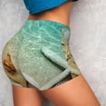thumbnail image 2 of KLL Starfish And Seashell On The Beach Pattern Workout Shorts for Women Scrunch Short Gym Yoga Running Sport Active Exercise Fitness Shorts, 2 of 5