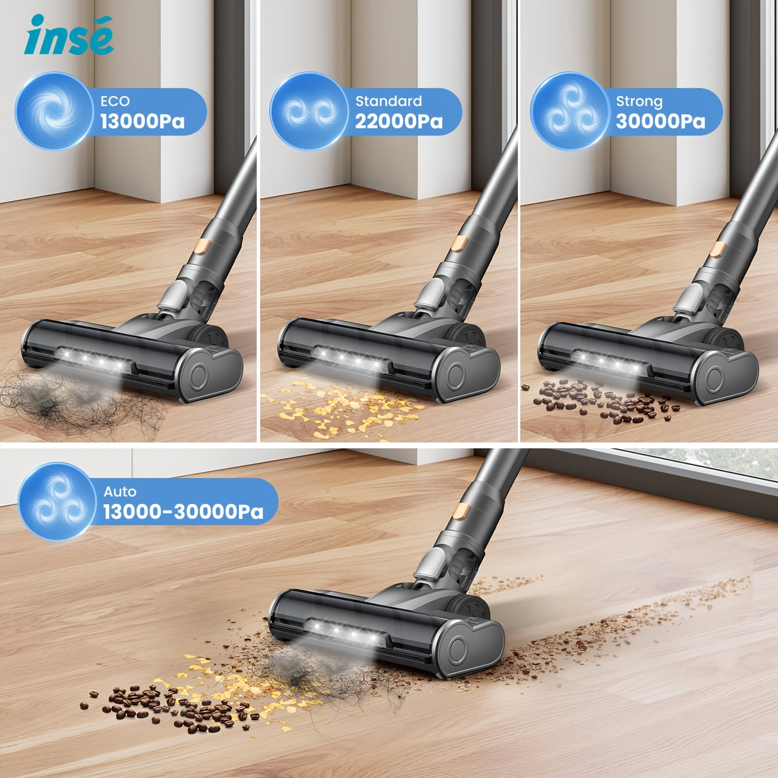 General S9 Cordless Vacuum Cleaner for Home, 45Kpa Powerful Suction, 55Min Runtime, 54.58oz Dust Cup, Vacuum Cleaner for Home, Hardwood Floor, Carpet And Pet Hair