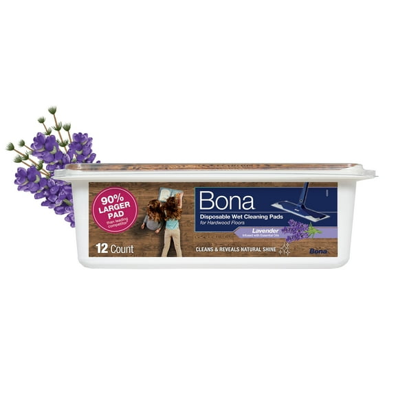 BonaÂ® Disposable Wet Cleaning Pads for Hardwood Floors, Lavender Scent