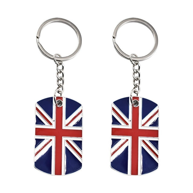 2pcs The United Kingdom Flag Hanging Key Ring Ornament Fashion Keychain Pendant Creative Keychain Accessory