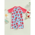 thumbnail image 5 of Blotona Kids Baby Rash Guard Swimsuit Playsuits Watermelon Print Zipper Short Sleeve Sun Protection Bathing Suit Beachwear, 5 of 10