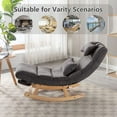 thumbnail image 6 of Rocking Lounge Chair, Modern Accent Rocking Glide Chair with Large Back, Pull Out Pedal and Pillows, Upholstered Lie or Sleep Lazy Chair for Nursery, Living Room, Bedroom, 6 of 7
