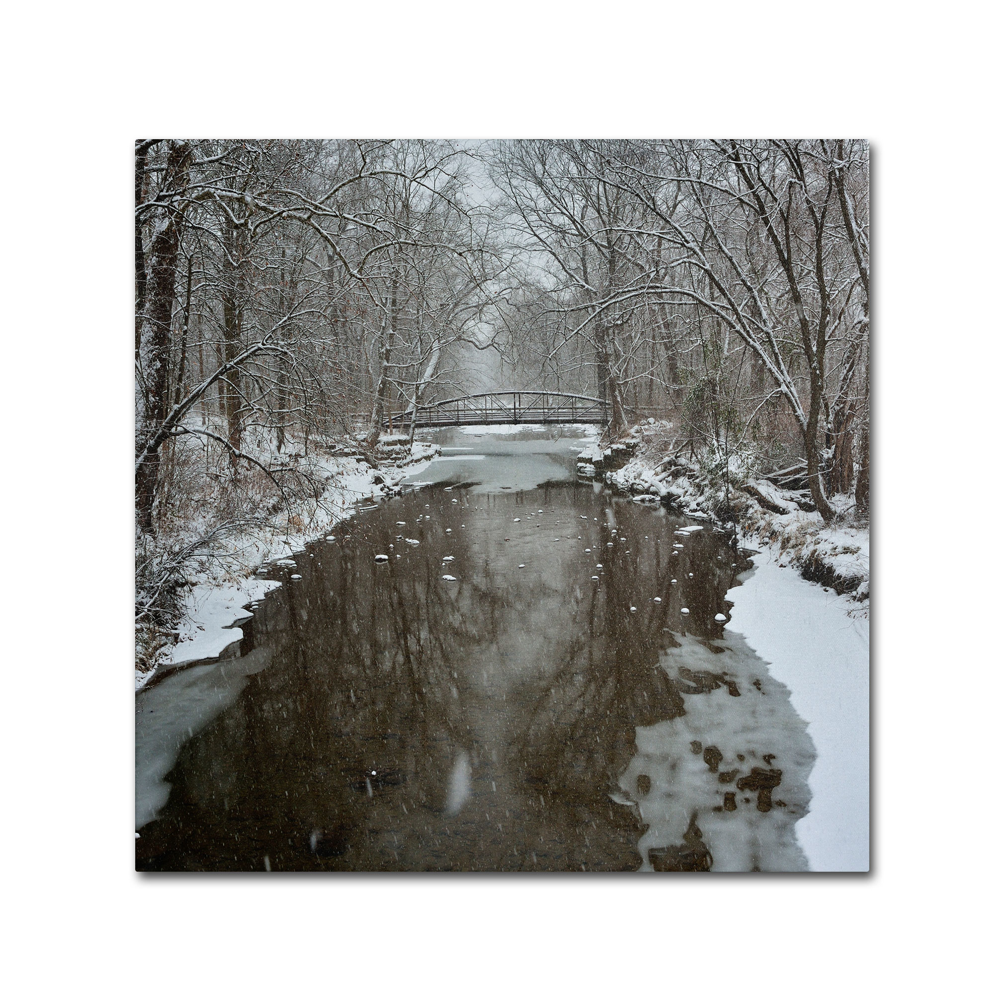 Trademark Fine Art "Winter Bridge" Canvas Art by Kurt Shaffer