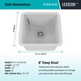 thumbnail image 5 of 16" x 18" Quartz Kitchen Sink, Single Bowl Sink, Drop-in Sink, Undermount Sink, Granite Kitchen Sink, Metallic White Kitchen Sink, Lexicon Platinum LP-1618-W-SO, 5 of 12
