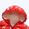 thumbnail image 4 of 1-6T Baby Boys Girls Christmas Winter Coats Thick Hooded Down Fleece Lined Jacket Kids Infants Toddlers Winter Warm Outerwear, 4 of 12