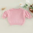 thumbnail image 3 of MesaSe Chandail Décontracté à Manches Courtes pour Fillettes, Col Uni, Tricot, Hauts, Rose, 2-3 Ans, 3 of 7