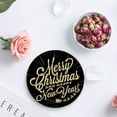 thumbnail image 4 of RYLABLUE Merry Christmas Set of 4 Round Coaster for Drinks, Absorbent Ceramic Stone Coasters Cup Mat with Cork Base for Home Kitchen Room Coffee Table Bar Decor, 4 of 5
