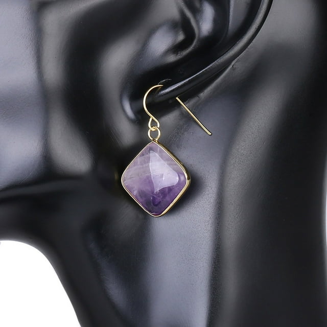 Earrings for Women Gold Color Hook Dangle Eardrop Quartz Geometric Earring