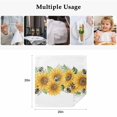 thumbnail image 5 of Sunflower Cloth Napkins, Green Botanical Yellow Floral Summer Washable and Reusable Dinner Napkins Set of 6, Table Napkin for Kitchen Party Birthday Wedding Hotel Housewarming 20"x20", 5 of 9