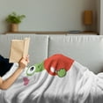 thumbnail image 3 of Love Soft Flannel Fleece Throw Blanket, Cartoon Frog Holding Giant Heart Adoration Theme Funny Character, Cozy Plush for Indoor and Outdoor Use, 50" x 70", Lime Green Vermilion, by Ambesonne, 3 of 5