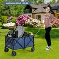 thumbnail image 3 of Costway Chariot Utilitaire de Camping Pliant et Rabattable avec Roues et Poignée Réglable Bleu Marine, 3 of 10