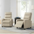 thumbnail image 2 of CHITA Recliner Chairs for Adults Sofa Chair with Lumbar Support Home Theater Seating for Living Room, Fabric in Cream, 2 of 12